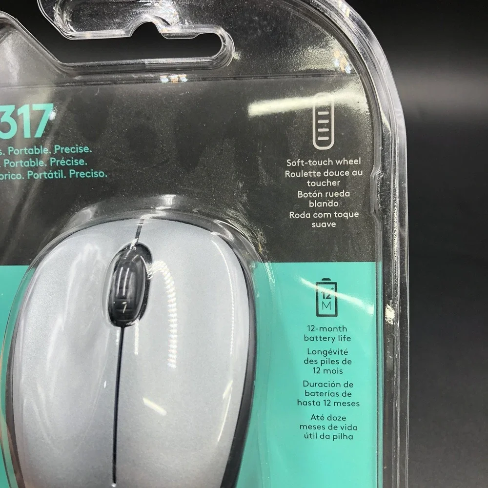 Logitech M317 Wireless Mouse -‎ Light Steel T17-65 New